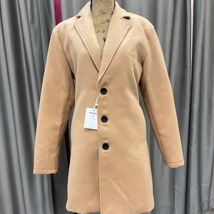 Tanming Tan Felt Coat Size M NWT